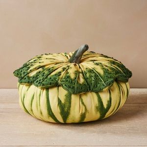 John Derian x Target Squash Shaped Pillow Thanksgiving Fall Beaded NWT🍂🍁